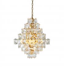 Bethel International GL437C24BR - 12-Light Brass Chandelier With Clear Crystals